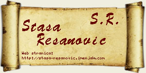 Staša Resanović vizit kartica
